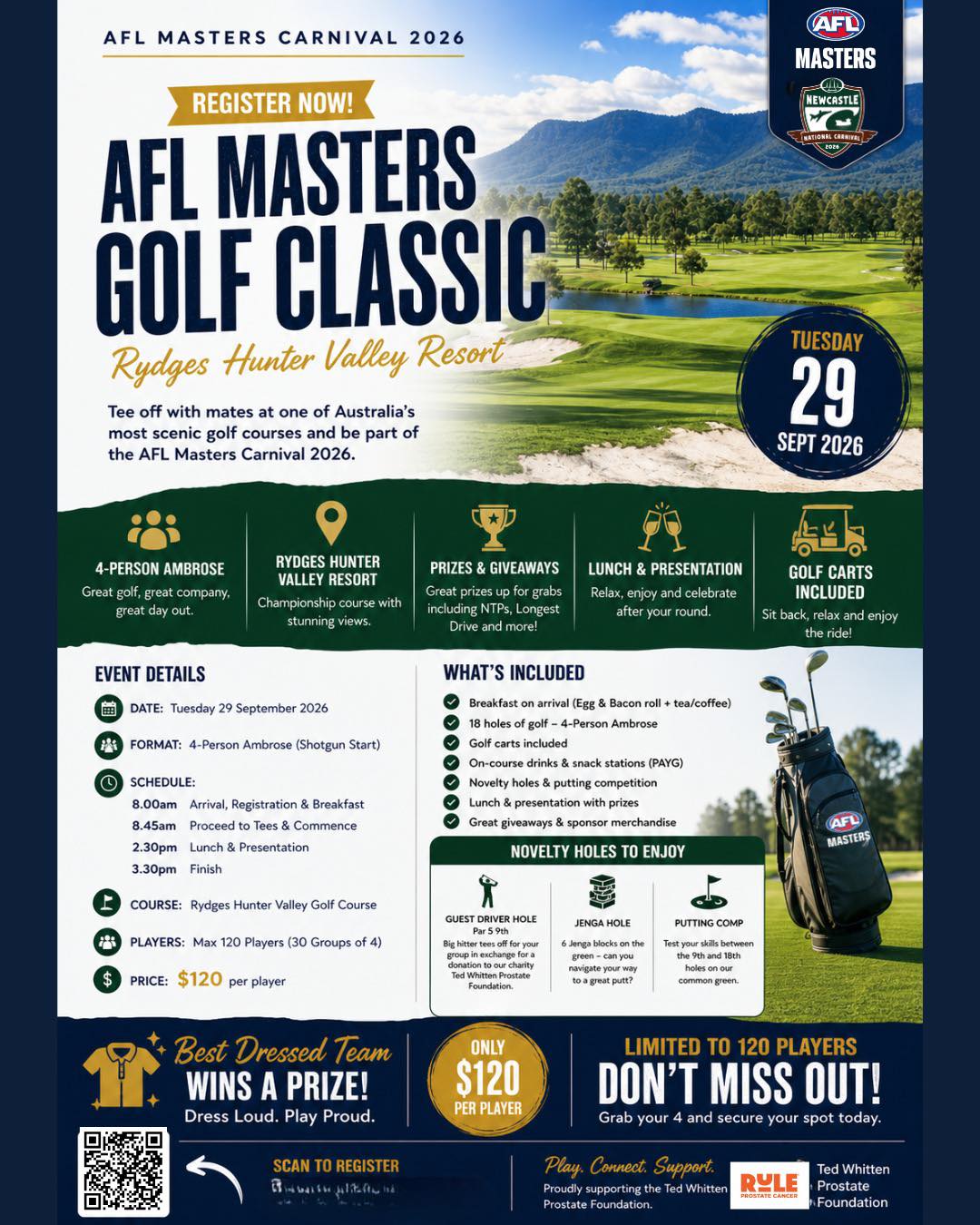 AFL Masters Golf Classic flyer